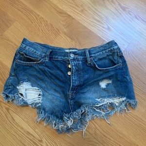 Free people distressed denim shorts